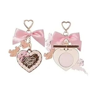 Flower Knows The Sweetie Bear Collection Setting Powder,Cute Bag Charms Purse Keychain,Makeup & Setting Compact And Puff Pressed Powder,Pore Blurring Backed,Gift For Women,0.09 Oz(01 Cocoa)