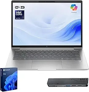 Hp Elitebook 640 g11 Business Ai Laptop, 14" Fhd+ Anti-Glare, Intel Core Ultra 7 155u, 16gb ddr5, 512gb Ssd, Wi-Fi 6e, 5mp Ir Camera, Backlit Kb, Thunderbolt 4, Windows 11 Pro, Bundle W/ 7-In-1 Hub