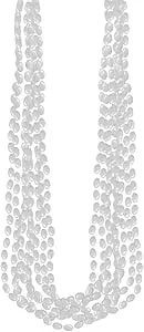 Silver Metallic Bead Necklaces, Party Accessory, 48 Ct.