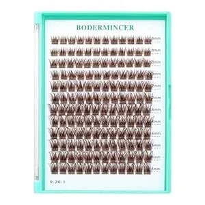 Bodermincer Black/Colored Cluster Lashes 240pcs 20d/40d Diy Eyelash Extension D Curl Long Individual Lashes Mixed Tray Faux Mink Lash Clusters Extensions 8-22mm (b03# Dark Brown 8-10-12-14-16mm Mix)