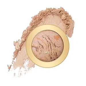 Kimuse Baked Foundation - Brighten Color Correcting Powder Foundation For Mature Skin, Buildable Coverage, Radiant Natural Finish