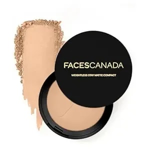 Faces Canada Weightless Matte Finish Compact Powder - Beige 03 - 9 G - Non Oily Matte Look - Evens Out Complexion - Hides Imperfections - Blends Effortlessly - Pressed Powder For All Skin Types