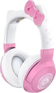 Razer Kraken Bt Headset: Bluetooth 5.0-40ms Low Latency Connection - Custom-Tuned 40mm Drivers - Beamforming Microphone - Powered By Razer Chroma - Hello Kitty & Friends Edition