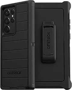 Otterbox Defender Series Case For Samsung Galaxy s22 Ultra (Only) - Holster Clip Included - Microbial Defense Protection - Non-Retail Packaging - Black