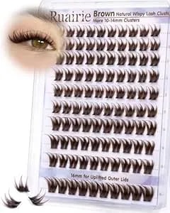 Black Brown Lash Clusters Wispy Eyelash Clusters Natural Flora Lashes Clusters More 10-14mm Cluster Eyelash Extensions Diy C-Curly Individual Lashes Fluffy Faux Mink Eyelashes Clusters By Ruairie