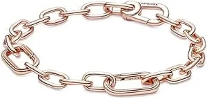 Pandora Me Link Chain Bracelet - 14k Rose Gold-Plated Bracelet For Women - Compatible Me Charms - Features 2 Connectors - Gift For Her - 6.9"