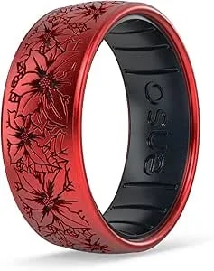 Enso Rings Etched Marquee Silicone Ring - Ultra Comfortable Holiday Rings