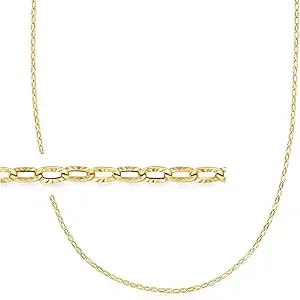 Ross-Simons Italian 14kt Yellow Gold Textured And Polished Cable-Chain Necklace