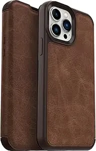 Otterbox Iphone 13 Pro Max & Iphone 12 Pro Max Strada Series Case - Espresso, Card Holder, Genuine Leather, Pocket-Friendly, Folio Case