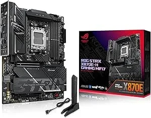 Asus Rog Strix x870e-H Gaming wifi7 Amd x870e-H Atx Motherboard With 16+2+1 Power Stages, Dynamic Oc Switcher, Core Flex, ddr5 Aemp, 4x M.2, Pcie 5.0, Q-Release, Dual usb4 Ports And Usb 10gbps Type-C