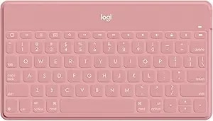 Logitech Keys-To-Go Super-Slim And Super-Light Bluetooth Keyboard For Iphone, Ipad, Mac And Apple Tv, Including Ipad Air 5th Gen (2022) - Blush Pink