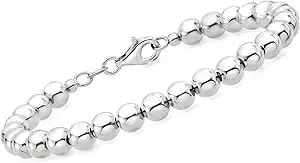 Ross-Simons Italian 6mm Sterling Silver Bead Bracelet