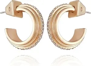 Vince Camuto Goldtone Crystal Stone Huggie Hoop Earrings