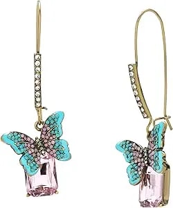 Betsey Johnson Women'S Boho Butterfly Gem Dangle Earrings