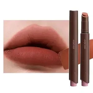 Joocyee Velvet Rouge Matte Lipstick Pencil, Lightweight Non-Sticky Long Lasting High Pigment Rich Red Brown Lip Color Waterproof Buildable Coverage