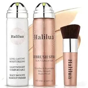 Airbrush Foundation Spray With Primer, Buildable Full Coverage Waterproof Foundation Makeup For Smooth Radiant Finish, Silk Air Brush Flawless Setting Spray For Flawless Finish (2nude)