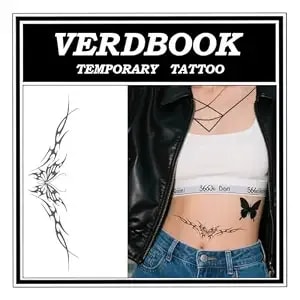 Waterproof Temporary Tattoos: 2-Sheet Tattoo Kit With Realistic Body Stickers, Semi-Permanent Tattoos For Adults Lasting 7-15 Days – Safe For Men & Women, Butterfly Entanglement