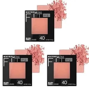 Maybelline Fit Me Blush, Lightweight, Smooth, Blendable, Long-Lasting All-Day Face Enhancing Makeup Color, Peach, 1 Count (Pack Of 3)
