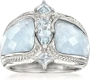 Ross-Simons 5.85 Ct. T.W. Aquamarine Ring In Sterling Silver