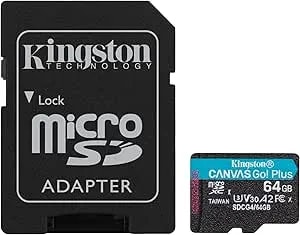 Kingston Canvas Go Plus 64gb Microsd Card - Up To 200mb/S - Class 10, Uhs-I, u3, v30, a2 - sdcg4/64gb