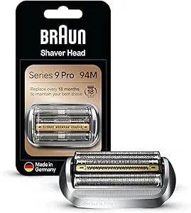 Braun Shaver Head Replacement Part 94m Silver, Compatible With Series 9 Pro And Series 9 Electric Razors For Men