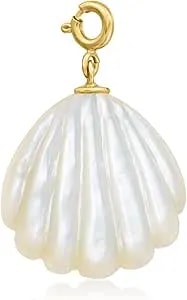 Ross-Simons Mother-Of-Pearl Seashell Charm In 18kt Gold Over Sterling
