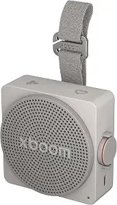 Lg Xboom Mini By Will.I.Am Portable Outdoor Bluetooth Speaker, Up To 10 Hours, ip67 Dust And Water Resistant, Adjustable Hanging Strap, Warm Grey