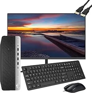 HP Prodesk 600 G3 SFF Desktop Computer With 21.5" FHD Monitor, Intel Quad Core i5-6500, 16GB DDR4, 256GB SSD, Displayport, Keyboard & Mouse, Wifi, BT, Windows 11 Pro (Renewed), Black