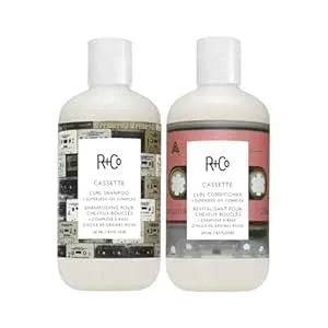 R+Co Cassette Curl Shampoo And Conditioner Set – Lightweight Curl Definition & Frizz Control For Natural, Bouncy Curls – Adds Shine & Moisture – Sulfate-Free, Vegan & Cruelty-Free 8.5 Oz 2pk + Sample