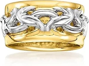 Ross-Simons Italian 2-Tone Sterling Silver Byzantine Ring