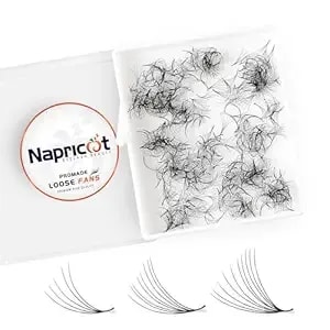 500 Promade Fans - 5d 0.07 Size 12mm Curl D, Napricot Volume Premade Eyelash Fans Extension - Promade Lash Fans For Eyelash Extensions, Middle Stem, Fluffy, Soft - 2 Pairs Eye Pads Lash Extensions