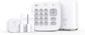 Eufy Security 5-Piece Home Alarm Kit, Home Security System, Keypad, Motion Sensor, 2 Entry Sensors, Home Alarm System, Control From The App, Links With Eufycam, Optional 24/7 Protection
