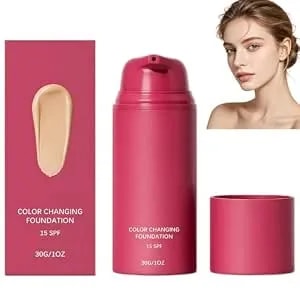 Korean Color Changing Foundation, 2026 New Skin Tone Adapting Liquid Foundation For Women, Liquid Foundation, Conceals Fine Lines And Wrinkles, Moisturizing Hydrating Lightweight Formula(1pc)