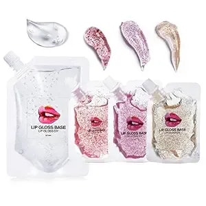 Lip Gloss Base, Diy Lip Gloss Moisturizing, Non-Sticky, Vegan Lip Makeup Oil(1pack 50ml+3 Packs 20ml)