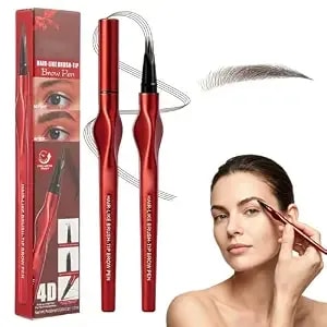 Microblading Eyebrow Pen, 2026 New 4-Tip 3d Eyebrow Pencil, Waterproof Long-Lasting Fine Stroke Contouring Pen, Premium Natural Brow Makeup For All Day Wear (Deep Brown)