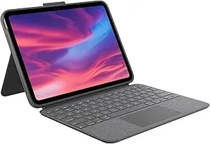 Logitech Combo Touch, Detachable Ipad Keyboard Case (10th Gen And A16) With Large Precision Trackpad, Full-Size Backlit Keyboard, And Smart Connector Technology - Oxford Gray