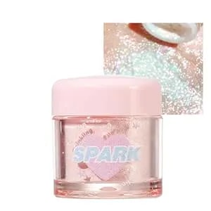 White Glitter Eyeshadow Loose Powder, Crystals Eye Face Glitter Korean Makeup Eye Shadow, Sparkle Shimmer Highlighter Makeup#38