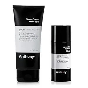Anthony Shave Cream, 6 Fl Oz, And Anthony Ingrown Hair Treatment, 3 Fl Oz