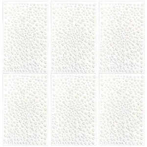 Totelux 1950pcs White Pearl Face Gems 3/4/5/6mm Round Rhinestones Face Jewels Stickers Crystal Body Eye Temporary Tattoo For Women Makeup Festive Party Costume Cosplay Accessories