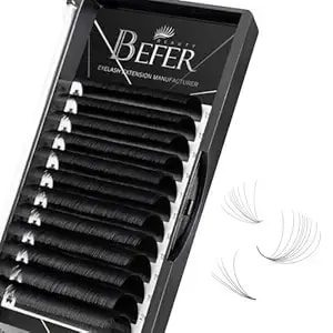 Volume Lash Extensions 0.07d, Mix-15-20mm Eyelash Extension Matte Black, Easy Fan Volume Lashes Fluffy Matte Black Soft, D Curl Self Fanning Lash Extension Professional Eyelash Extensions