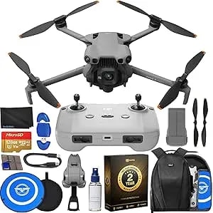 Dji Mini 5 Pro With Rc-n3 Remote, Ultra-Light & Foldable 4k Drone With Camera, Omnidirectional Obstacle Sensing, Activetrack 360°, 225° Gimbal Rotation, 20km Transmission Bundle With 128gb Memory Card, Cps 2 Year Warranty + Pilot Kit