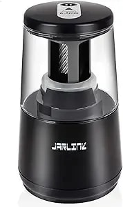 Jarlink Electric Pencil Sharpener, Heavy Duty Helical Blade, Auto Stop - Suitable For No.2/Colored Pencils(6-8mm), Dual Power Ac Adapter/Battery Operated In School Classroom Office Home, Black