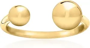 Ross-Simons Italian 18kt Gold Over Sterling Open-Space Bead Ring