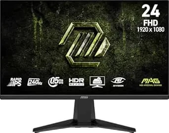 Msi MAG 245F X24 24-Inch 1920 X 1080 (FHD) Gaming Monitor, 240Hz, Freesync Premium, HDR Ready, HDMI, VGA Port, VESA Mountable, Tilt, 4-Side Slim Bezel, 0.5ms, Black