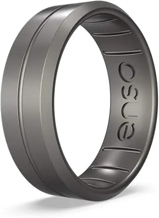 Enso Rings Classic Contour Silicone Ring – Stackable Multi Color Unisex Wedding Engagement Band – Thin Minimalist Band – 7.24mm, 1.9mm Thick