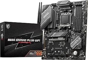 MSI B650 Gaming Plus Wifi Gaming Motherboard (AMD Ryzen 9000/8000/7000 Series Processors, AM5, DDR5, Pcie 4.0, M.2, SATA 6Gb/S, USB 3.2 Gen 2, HDMI/DP, Wi-Fi 6E, Bluetooth 5.3, 2.5Gbps LAN, ATX)