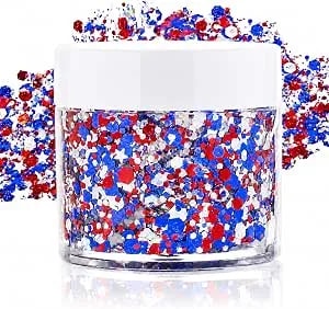 Red White Blue Face Glitter Gel,4th Of July Patriotic Hair Glitter For Kids,Fourth Of July Outfits For Women,Independence Day Cheer Body Glitter For Softball Football Game Day