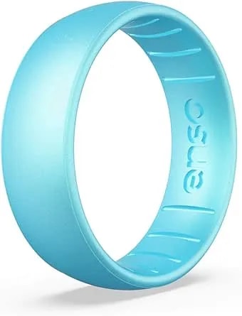 Enso Rings Classic Birthstone Silicone Ring – Unisex Wedding Engagement Band – Comfortable Breathable Band – 6.6mm Wide, 1.75mm Thick