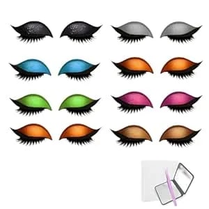 8 Piece Lazy Eyeshadow, Eyelash Stickers, Reusable Waterproof 2-In-1 Makeup For All Eye Shapes, Easy False Lash Application