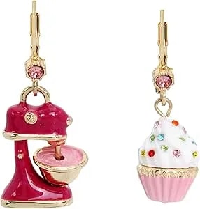 Betsey Johnson Womens Cupcake Mismatch Drop Earrings